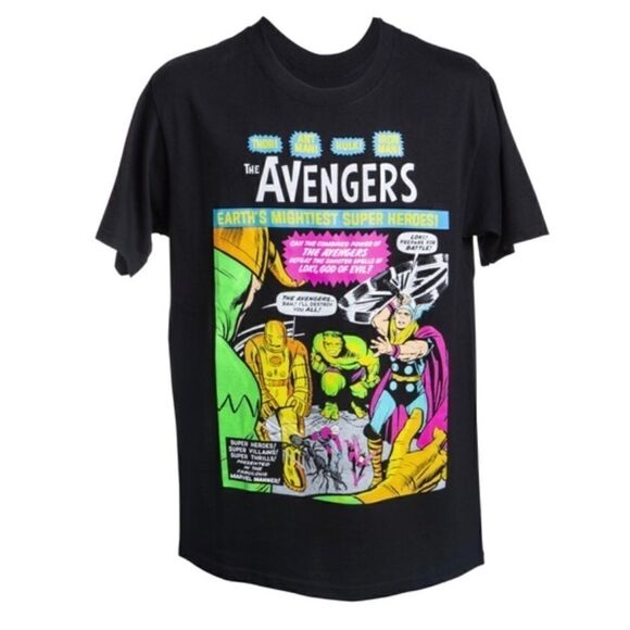THE AVENGERS Marvel™ classic comic neon graphic T - Picture 1 of 3